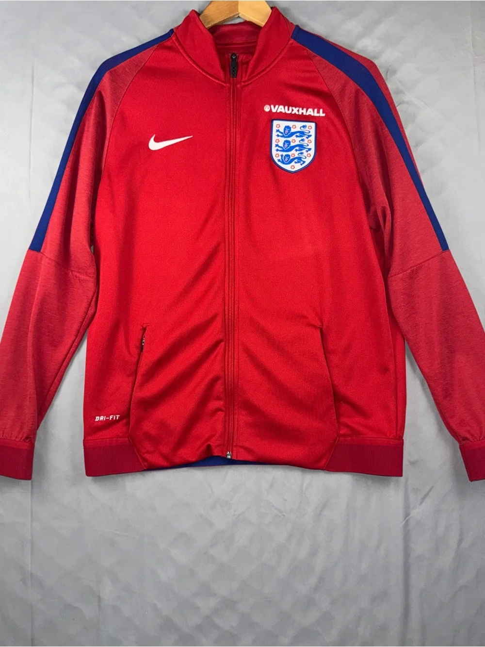 England National Team Jacket Mens Large Red Soccer Nike Vauxhall Dri-FIT